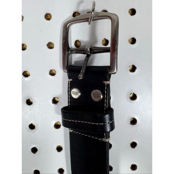 Coach Men’s belt black with silver buckle - Picture 7 of 10